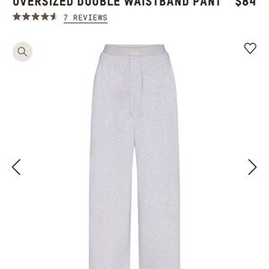 Oversized Double Waistband Pant - Gray
